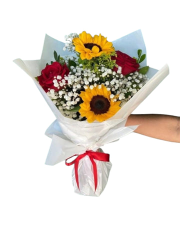 Ramillete de Girasoles y Rosas